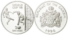 20 Dalasis AR
Gambia, World Cup 1998, Silver 925/1000
38 mm, 31,47 g
KM# 51, Schön# 53