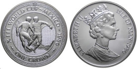 1 Crown AR
Isle of Man, 1986 World Cup Mexico, Silver 925/1000
38 mm, 28 g