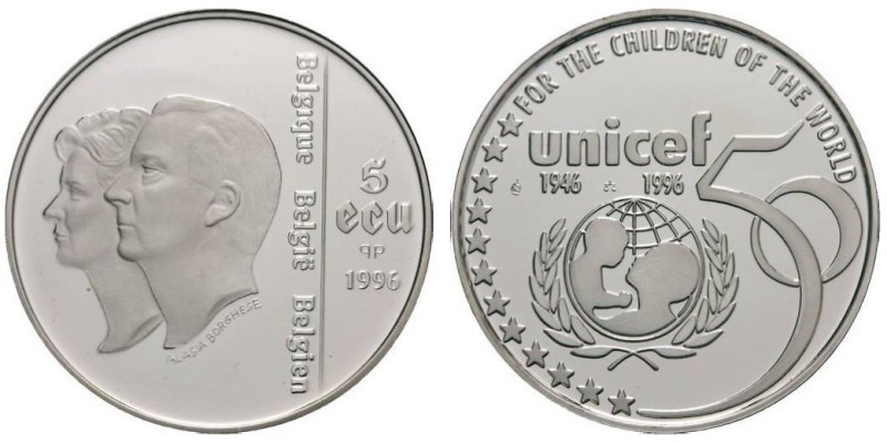 5 ECU AR
Belgium, UNICEF, 1996
37 mm, 22,85 g