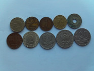 Ten world coins