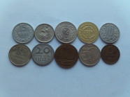 Ten world coins