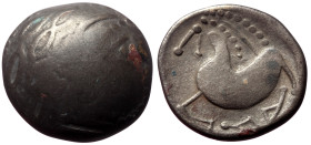 Celts, AR Tetradrachm (Billon, 7.99g, 22mm) Later Imitations of Philip II and their Successors, (2nd century BC)
Obv: laureate head of Zeus right.
Rev...