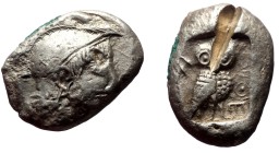 *Rare archaic period imitation*
Attica, Athens. Early 5th century BC AR Tetradrachm (Silver, 26mm, 16.71g). Contemporary imitation.
Obv: Head of Ath...