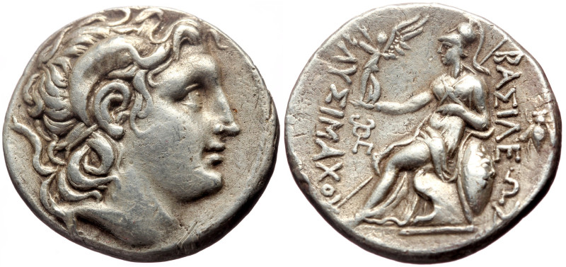 Kings of Thrace, Lysimachos AR Tetradrachm (Silver, 28mm, 16.71g) 323-281 BC
Ob...