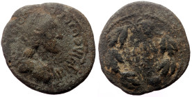 Kingdom of the Bosporus, Northern Black Sea AE (Bronze, 6.17g, 21mm) Sauromates II, Issue: 174–186
Obv: ΒΑϹΙΛƐΩϹ ϹΑΥΡΟΜΑΤΟΥ; King Sauromates II gallop...