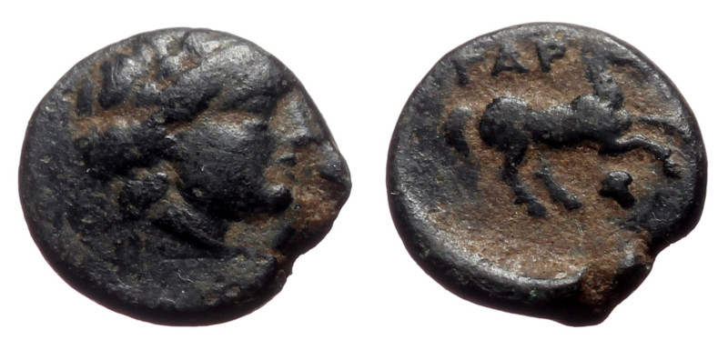 Troas, Gargara AE (Bronze, 0.69g, 8mm), ca late 3rd to early 2nd Century BC.
Obv...