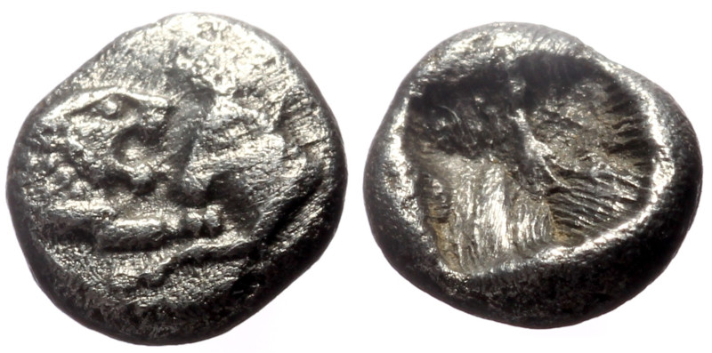 Kings of Lydia, Kroisos Ar 1/24 Stater (Silver, 0.39g, 6mm) 561-546 BC, Sardes. ...