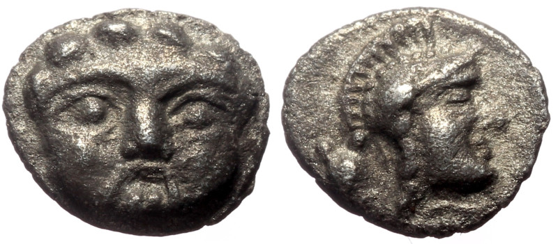 Pisidia, Selge AR Obol (Silver, 0.96g, 10mm) ca 350-300 BC.
Obv: Facing gorgonei...