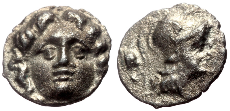 Pisidia, Selge AR Obol (Silver, 0.87g, 10mm) ca 350-300 BC.
Obv: Facing gorgonei...