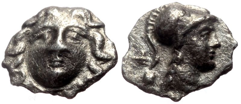 Pisidia, Selge AR Obol (Silver, 0.58g, 10mm) ca 350-300 BC.
Obv: Facing gorgonei...