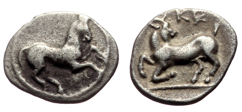 Cilicia, Kelenderis AR Obol (Silver, 1.51g, 12mm) ca. 3rd century BC. 
Obv: Hors...