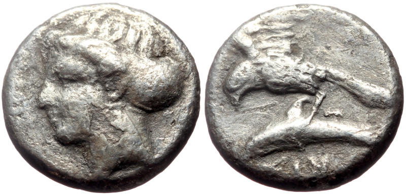 Paphlagonia, Sinope AR Drachm (Silver, 5.66g, 17mm) ca 415-350 BC. 
Obv: Head of...