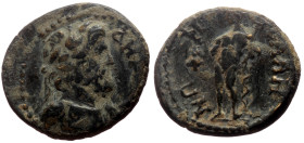 Lydia, Sala AE (Bronze, 17mm, 3.13g) Issue: 'Pseudo-autonomous': Reign of Antoninus Pius or Marcus Aurelius? (138–180)
Obv: ΔΗΜΟϹ ϹΑΛΗΝΩΝ; draped bust...