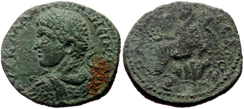 Mesopotamia Edessa AE (Bronze, 14.01g, 20mm) Elagabalus (218-222) 
Obv: ΑΥΤ Κ Μ ...