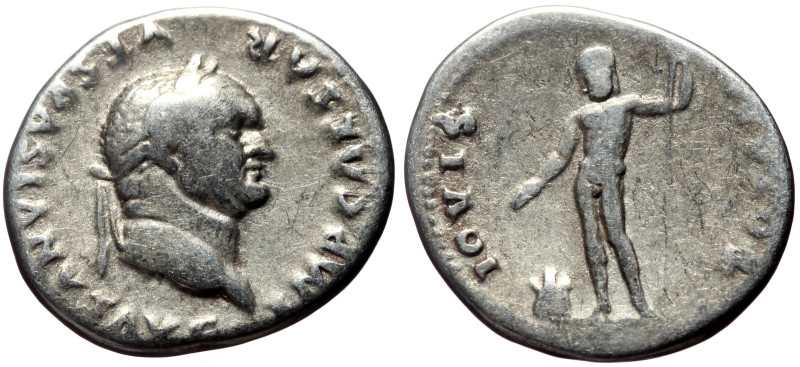 Vespasian (69-79) AR Denarius (Silver, 3.35g, 19mm)
Obv: IMP CAESAR VESPASIANVS ...