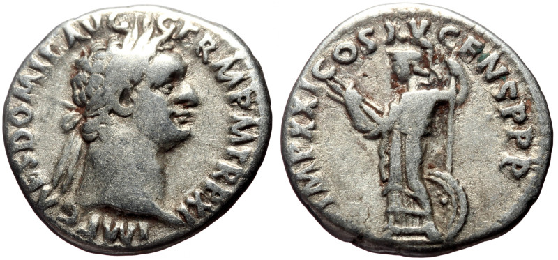 Domitian (81-96) AR Denarius (Silver, 3.36g, 18mm) Rome, 91. 
Obv: IMP CAES DOMI...