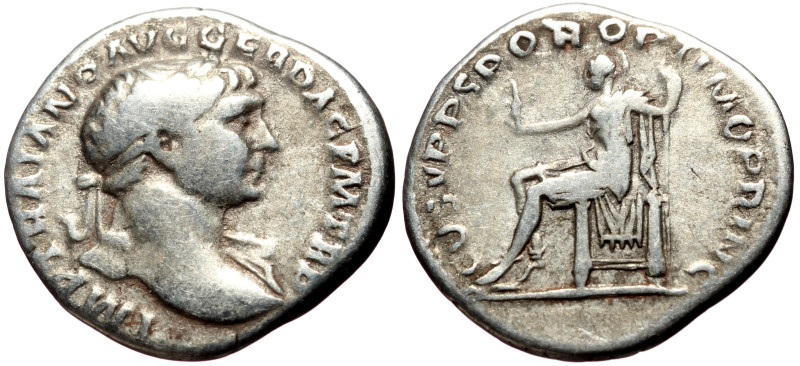 Trajan (98-117) AR Denarius (Silver, 3.19g, 19mm)
Obv: IMP TRAIANO AVG GER DAC P...