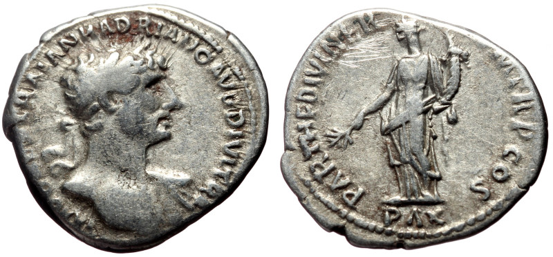 Hadrian (117-138) AR Denarius (Silver, 3.15g, 19mm) Rome.
Obv: IMP CAES TRAIAN H...