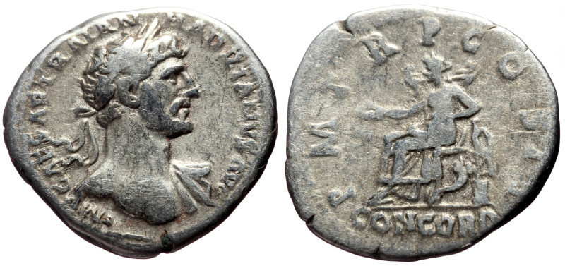 Hadrian (117-138) AR Denarius (Silver, 3.06g, 20mm) Rome, 118 
Obv: IMP CAESAR T...