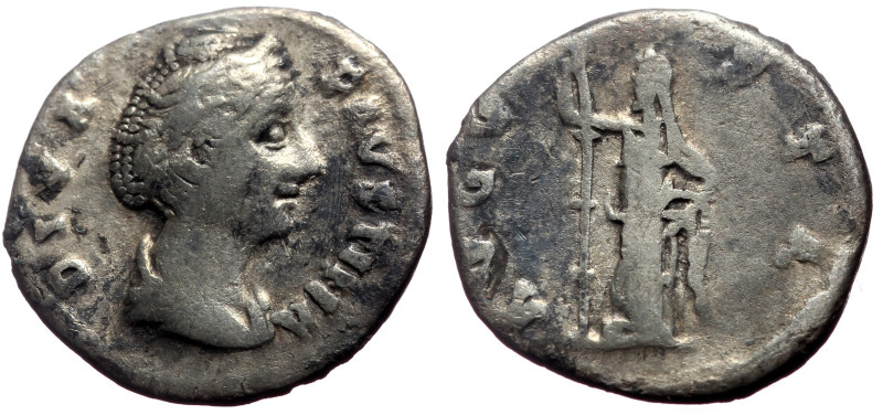 Diva Faustina I (Died 140/1) AR Denarius (Silver, 2.86g, 18mm) Rome
Obv: DIVA FA...