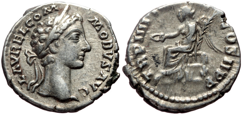 Commodus (177-192) AR Denarius (Silver, 2.92g, 17mm) Rome, 179. 
Obv: L AVREL CO...