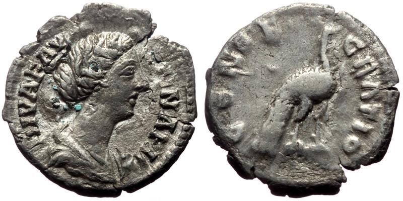 Diva Faustina II (Died 175/6) AR Denarius (Silver, 2.58g, 19mm) Rome.
Obv: DIVA ...