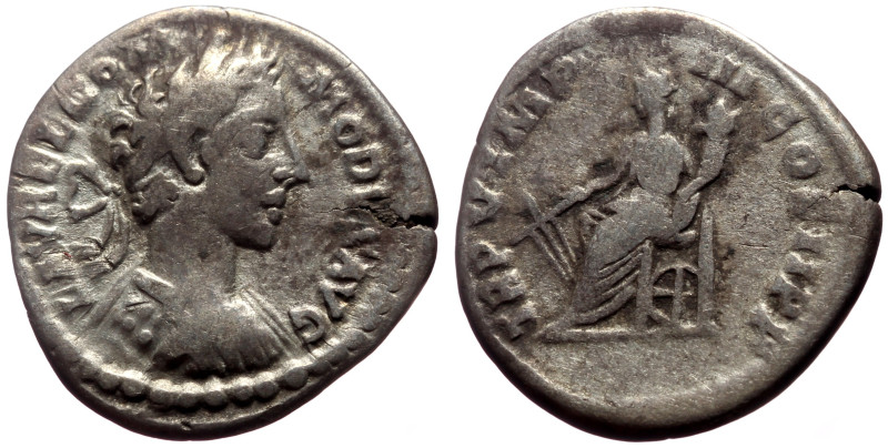 *Rare, just 1 specimen recorded by acsearch*
Commodus (177-192) AR Denarius (Si...