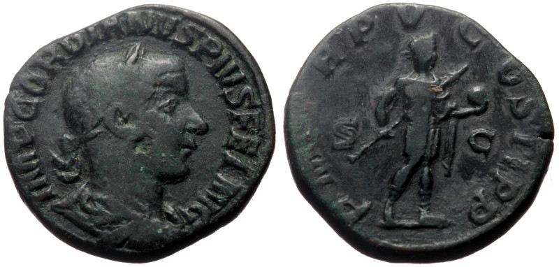 Gordian III (238-244) AE Sestertius (Bronze, 20.58g, 29 mm), Rome, 242-243. 
Obv...