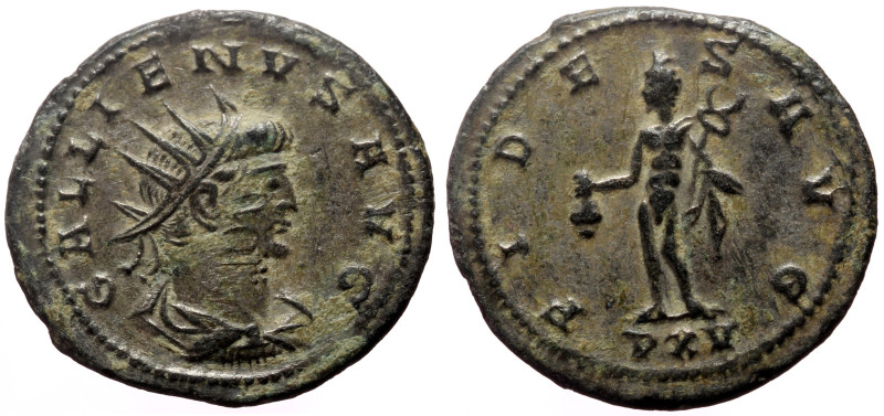 Gallienus (253-268) AE silvered Antoninianus (Bronze, 3.34g, 21mm) Antiochia, 26...