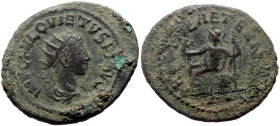 Quietus (Usurper, 260-261) AE Antoninianus (Bronze, 4.25g, 25mm) Samosata Antoninianus 
Obv: IMP C FVL QVIETVS P F AVG, radiate, draped and cuirassed ...