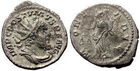 Postumus (260-268) AR/BI Antoninianus (Silver, 3.40g, 23mm) Cologne.
Obv. IMP C POSTVMVS P F AVG, Radiate, draped, and cuirassed bust to right.
Rev. M...