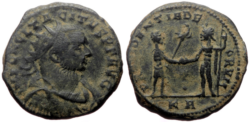 Tacitus (275-276) AE Antoninianus (Bronze, 22mm, 4.32g) Tripolis, 275. 
Obv: IMP...