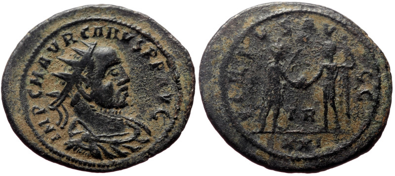 Carus (282-283) AE Antoninianus (Bronze, 3.92g, 24mm) Tripolis, 283
Obv: IMP CM ...