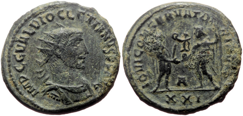 Diocletian (284-305) AE Antoninianus (Bronze, 4.55g, 21mm) Antioch, 285. 
Obv: I...