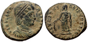 Helena (Augusta, 324-328/30) AE Follis (Bronze, 2.89g, 18mm) Cyzicus, 324/5. 
Obv: FL HELENA AVGVSTA, diademed and draped bust of Helena right wearing...