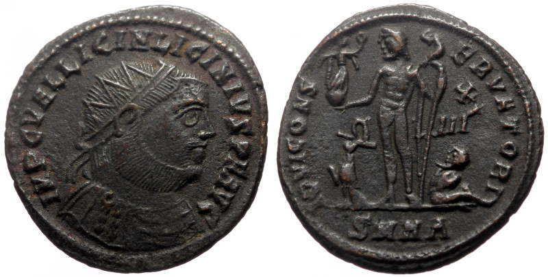 Licinius I (308-324) AE Follis (Bronze, 3.25g, 21mm) Heraclea 
Obv: IMP C VAL LI...