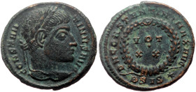 Constantine I The Great (307/10-337) AE Follis (Bronze, 19mm, 2.92g) Siscia.
Obv: CONSTANTINVS AVG., Laureate head right.
Rev: D N CONSTANTINI MAX AVG...