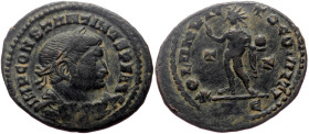 Constantine the Great (307-337) AE Nummus (Bronze, 22mm, 2.95g) Lugdunum, 309-310. 
Obv: IMP CONSTANTINVS P F AVG, laureate, draped bust right 
Rev: S...