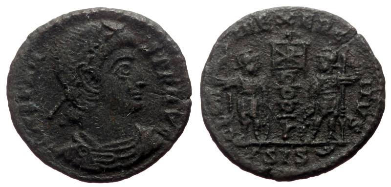Constans AE Nummus (Bronze, 1.66g, 16mm) Siscia, 337-340. 
Obv: CONSTANS P F AVG...