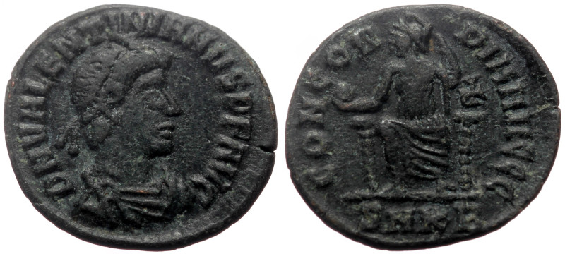 Valentinian I AE Follis (Bronze, 2.30g, 19mm) Cyzicus, 378-383. 
Obv: D N VALENT...