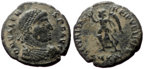 Valens (364-378) AE (Bronze, 2.94g, 18mm) Cyzicus.
Obv: DN VALENS PF AVG, Diademed, draped and cuirassed bust right.
Rev: SECVRITAS REI PVBLICAE / SMK...