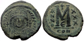 Justinian I (527-565) AE Follis (Bronze, 18.56g, 32mm) Constantinople. Dated RY 30 (556/7).
Obv: D N IVSTINIANVS P P AVG, Helmeted and cuirassed bust ...