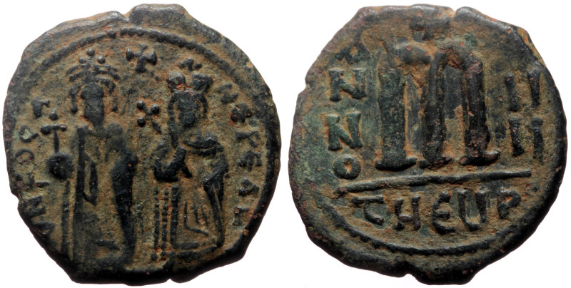 Phocas (602-610) AE Follis (Bronze, 26mm, 9.95g) Theoupolis (Antioch), RY 4 (605...