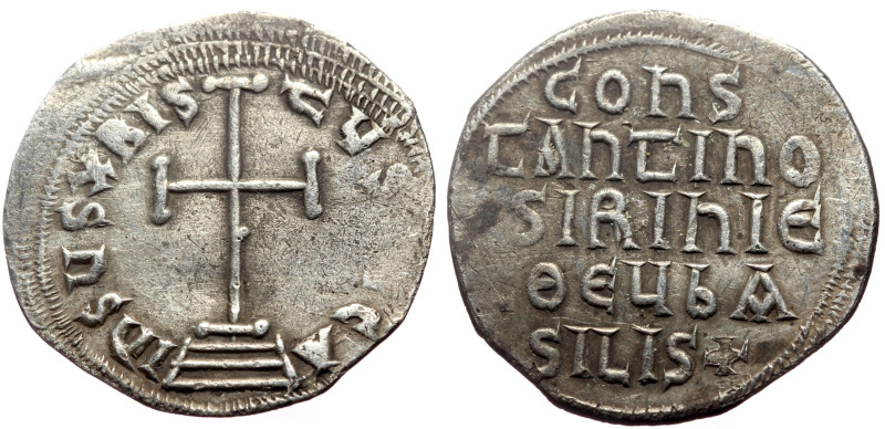 Constantine IV and Irene (780-797) AR Miliaresion (Silver, 2.10g, 21mm) Constant...