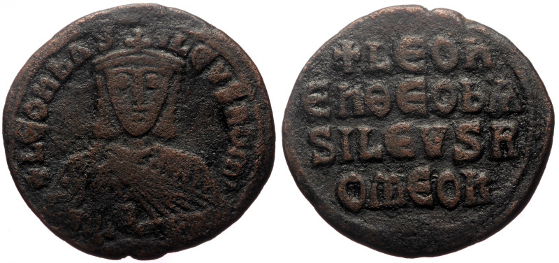 Leo VI the Wise (886-912) AE Follis (Bronze, 7.20g, 27mm) Constantinople 
Obv: +...