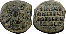 Anonymous Folles, attributed to II and Constantine VIII (976-1028) AE Follis (Bronze, 11.00g, 31mm) Constantinople 
Obv: IC-XC to left and right of ni...