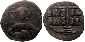 Anonymous Folles, attributed to II and Constantine VIII (976-1028) AE Follis (Bronze, 7.58g, 29mm) Constantinople 
Obv: IC-XC to left and right of nim...