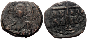 Anonymous Folles, Attributed to Romanus III (1028-1034 AD) AE Follis (Bronze, 29mm, 11.09g)
Obv: + EMMA NOVHΛ / IC - XC, Bust of Christ facing, holdin...
