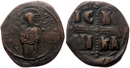 Michael IV the Paphlagonian (1034-1041) AE Follis (Bronze, 8.91g, 30mm) 
Obv: + EMMA-NOVHL around, IC-XC to right and left of Christ, with nimbate cro...