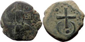 Anonymous, attributed to Alexius I (ca 1081-1118) AE Follis (Bronze, 23mm, 6.39g) Constantinopolis. 
Obv: Nimbate bust of Christ facing, wearing tunic...